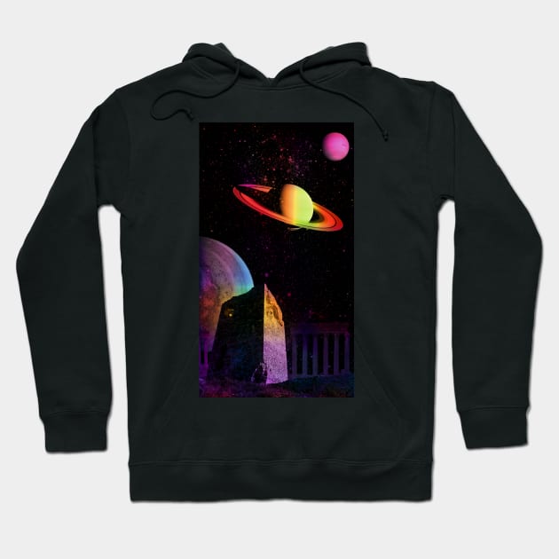 Saturn Neptune and Jupiter Converge (Trippier Colors, Borderless) Hoodie by Zeroeroroo